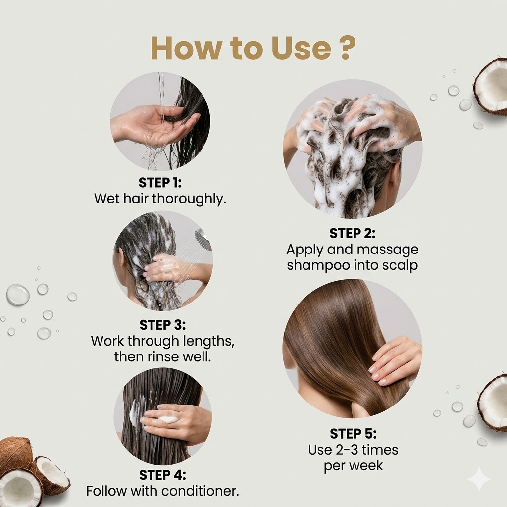 Coconut Milk Shampoo for Hair Fall Control & Grey Hair 100ml - Image 3