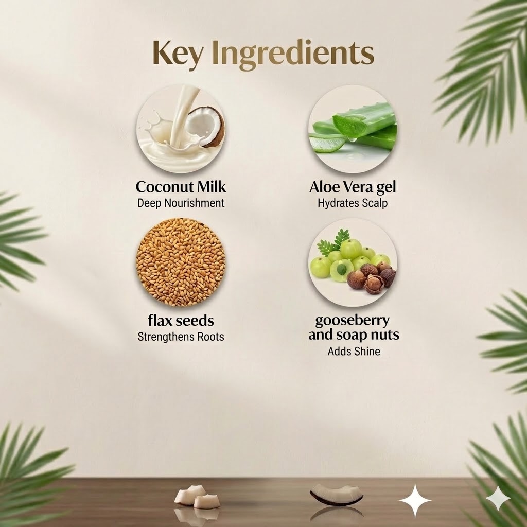 Coconut Milk Shampoo for Hair Fall Control & Grey Hair 100ml - Image 4