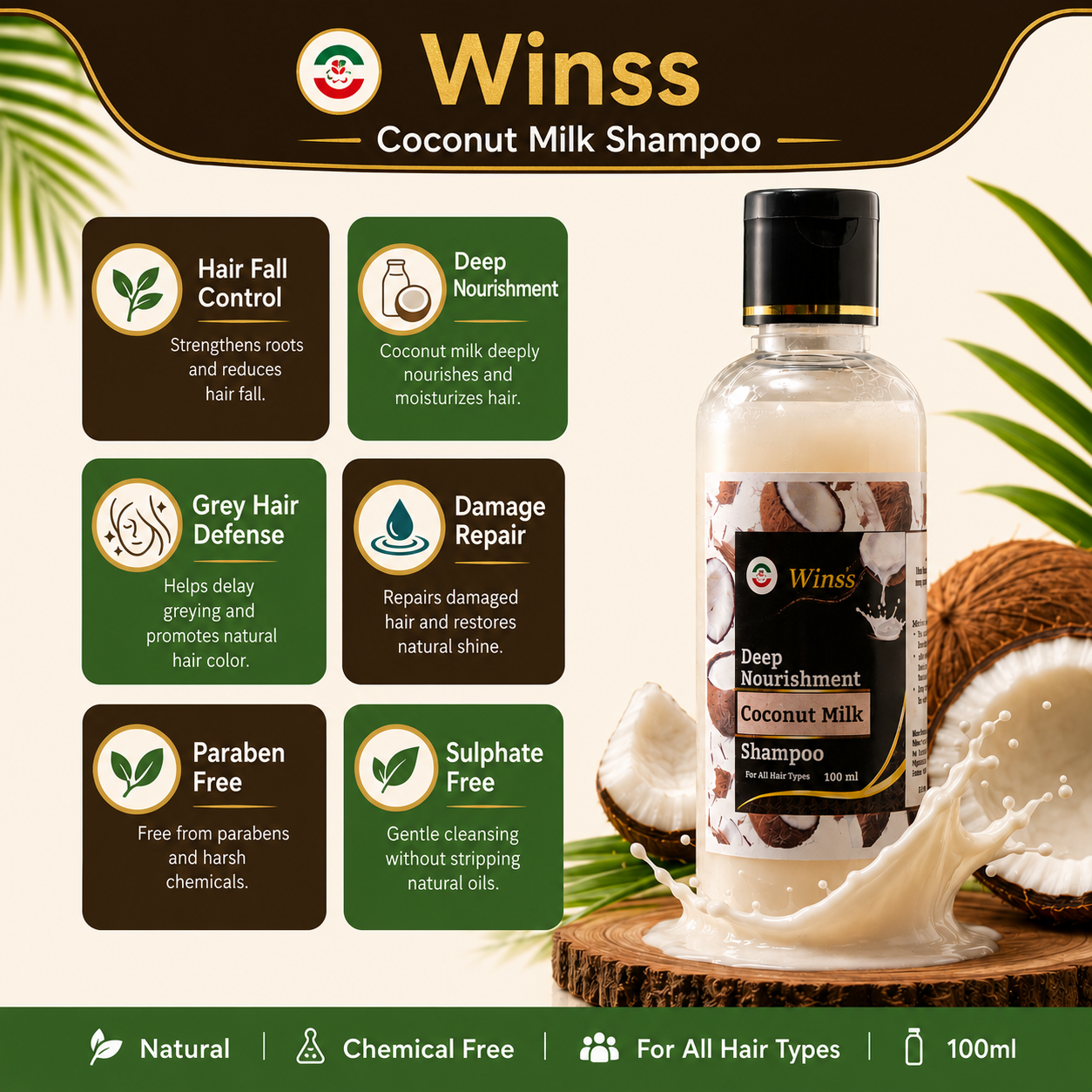 Coconut Milk Shampoo with FREE 30ml Hair Regrowth Oil - Image 3