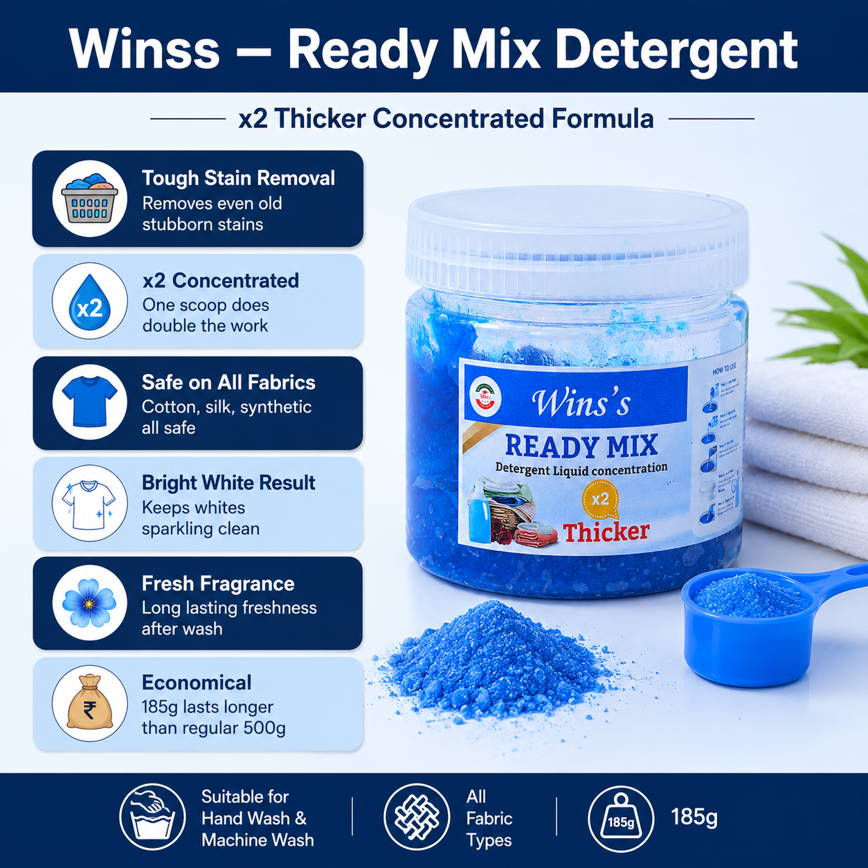 Detergent Powder Ready Mix with FREE 100ml Fresh Touch Fabric Softener - Image 2