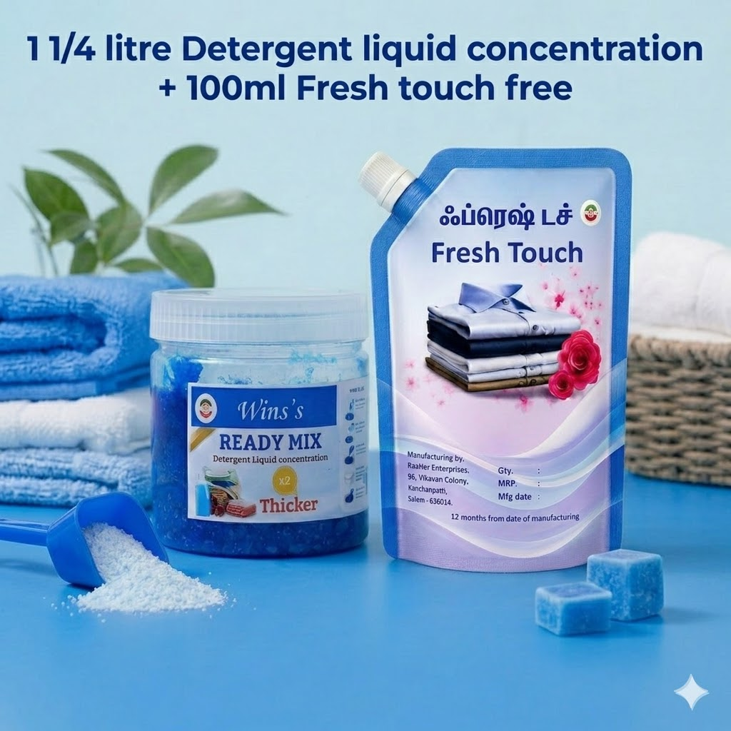 Detergent Powder Ready Mix with FREE 100ml Fresh Touch Fabric Softener