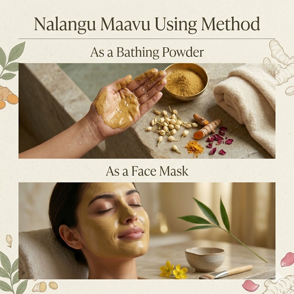 Nalangu Maavu Bath Powder 50g with Free Rose Water - Image 3